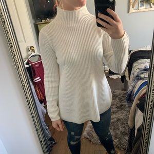White turtleneck sweater
